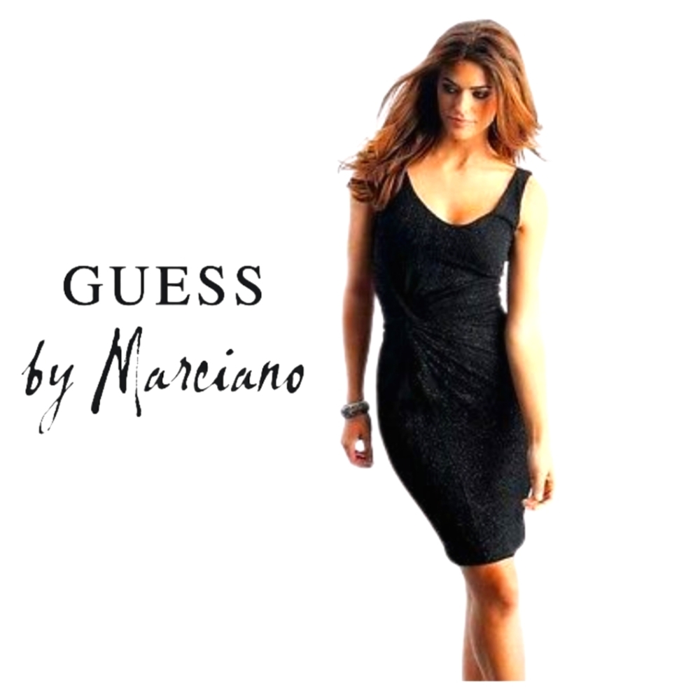 Guess by Marciano Tryst Glitter Chocolate Gold Dress Size Small